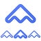 Blue line product logo design set