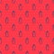 Blue line Punching bag icon isolated seamless pattern on red background. Vector Illustration