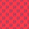 Blue line Resume icon isolated seamless pattern on red background. CV application. Searching professional staff