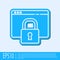 Blue line Secure your site with HTTPS, SSL icon isolated on grey background. Internet communication protocol. Vector