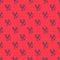 Blue line Slingshot icon isolated seamless pattern on red background. Vector