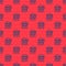 Blue line Slot machine icon isolated seamless pattern on red background. Vector Illustration