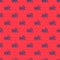 Blue line Snowmobile icon isolated seamless pattern on red background. Snowmobiling sign. Extreme sport. Vector