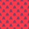 Blue line Snowmobile icon isolated seamless pattern on red background. Snowmobiling sign. Extreme sport. Vector