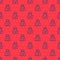 Blue line Socrates icon isolated seamless pattern on red background. Sokrat ancient greek Athenes ancient philosophy