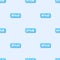 Blue line Spam icon isolated seamless pattern on grey background. Vector
