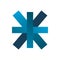 Blue line square star fence hashtag logo design