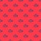 Blue line Submarine toy icon isolated seamless pattern on red background. Vector