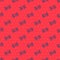 Blue line Sugar stick packets icon isolated seamless pattern on red background. Blank individual package for bulk food