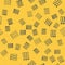 Blue line Task list icon isolated seamless pattern on yellow background. Control list symbol. Survey poll or