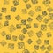 Blue line Trading courses icon isolated seamless pattern on yellow background. Distance learning finance management