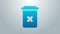 Blue line Trash can icon isolated on grey background. Delete icon. Garbage bin sign. Recycle basket icon. Office trash