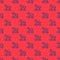 Blue line Trojan horse icon isolated seamless pattern on red background. Vector