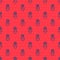 Blue line Tumbler doll toy icon isolated seamless pattern on red background. Vector