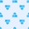 Blue line Wet wipe pack icon isolated seamless pattern on grey background. Vector.