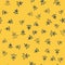 Blue line Wizard warlock icon isolated seamless pattern on yellow background. Vector Illustration.