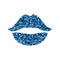 Blue lips with sparkle.
