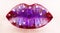 Blue Lipstick or lipgloss, beautiful lip, bright lipstick. Glossy lips, beautiful makeup, sensual mouth, lip. Close