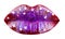 Blue Lipstick or lipgloss, beautiful lip, bright lipstick. Glossy lips, beautiful makeup, sensual mouth, lip. Close