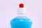 Blue liquid in bottle