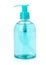 Blue liquid hand-wash soap in plastic bottle