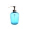 Blue liquid soap in plastic pump bottle