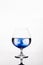 Blue liquor in glass. beautiful still life. Wineglasses