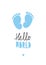 Blue Little Baby Feet Vector Illustration.