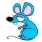 Blue little mouse parody illustration cartoon