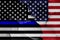 Blue lives matter flag and USA flag