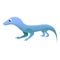 Blue lizard icon, cartoon style