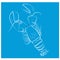 Blue lobster flat illustration design