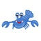 Blue lobster vector Funny sea animal cartoon character Happy crayfish Ocean animal, Crawfish Great for sea life illustration, t sh