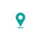 Blue location icon. GPS pointer. Map pin. Navigator guide. Vector line