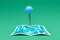 blue location pin mark on street map icon travel and navigation concept 3D Illustration