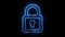 Blue lock icon abstract animation on a black background.