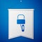 Blue Lockpicks or lock picks for lock picking icon isolated on blue background. White pennant template. Vector