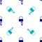 Blue Lockpicks or lock picks for lock picking icon isolated seamless pattern on white background. Vector Illustration