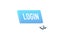 Blue login button. Cursor icon. Arrow icon. Web banner. Web template 4k