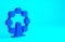 Blue London eye icon isolated on blue background. Eye london england landmark culture europe icon. Minimalism concept