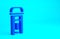 Blue London phone booth icon isolated on blue background. Classic english booth phone in london. English telephone