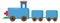 Blue long train, illustration, vector