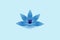 Blue lotus beautiful flower and water logo icon vector design