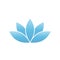 Blue lotus symbol. Spa and wellness theme design element. Vector illustration