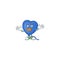 Blue love balloon cartoon character style with silent gesture