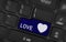 Blue love and heart button