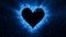 Blue love heart shaped Valentine Day glitter texture alpha matte copy space 4k