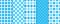 Blue lozenge seamless patterns. Argyle checkered backgrounds. Vector illustration