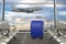 Blue luggage suitcase