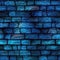 Blue Luminescence Beautiful Brick Wall Texture Tile Seamless Background. Generative AI